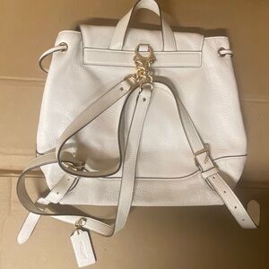 Coach White Leather Backpack